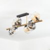 Koyoto ceiling light, globe light gold, black, 8-light sources