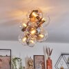 Koyoto ceiling light, globe light gold, black, 8-light sources