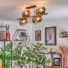 Koyoto ceiling light, globe light gold, black, 8-light sources