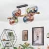 Koyoto ceiling light, globe light gold, black, 8-light sources