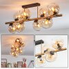 Koyoto ceiling light, globe light gold, black, 8-light sources