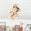 Koyoto ceiling light, globe light gold, black, 8-light sources