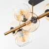 Koyoto ceiling light, globe light gold, black, 8-light sources
