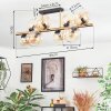 Koyoto ceiling light, globe light gold, black, 8-light sources
