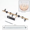Koyoto ceiling light, globe light gold, black, 8-light sources