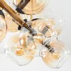 Koyoto ceiling light, globe light gold, black, 8-light sources