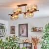 Koyoto ceiling light, globe light gold, black, 8-light sources