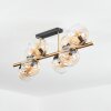 Koyoto ceiling light, globe light gold, black, 8-light sources