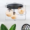 Chehalis ceiling light, globe light Amber, 3-light sources
