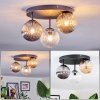 Chehalis ceiling light, globe light Amber, clear, Smoke-coloured, 3-light sources