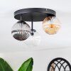 Chehalis ceiling light, globe light Amber, clear, Smoke-coloured, 3-light sources