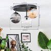 Chehalis ceiling light, globe light Amber, clear, Smoke-coloured, 3-light sources