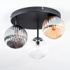 Chehalis ceiling light, globe light Amber, clear, Smoke-coloured, 3-light sources