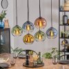 Koyoto hanging light, globe light, pendant light blue, gold, green, clear, coppery, 6-light sources