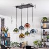 Koyoto hanging light, globe light, pendant light blue, gold, green, clear, coppery, 6-light sources
