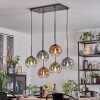 Koyoto hanging light, globe light, pendant light blue, green, clear, coppery, 6-light sources
