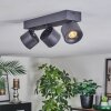 Narel ceiling light, ceiling spotlight LED black, 3-light sources