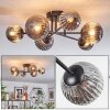 Chehalis ceiling light, globe light 55 cm Smoke-coloured, 6-light sources