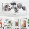 Chehalis ceiling light, globe light 55 cm Smoke-coloured, 6-light sources