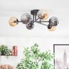 Chehalis ceiling light, globe light 55 cm Amber, Smoke-coloured, 6-light sources