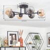 Chehalis ceiling light, globe light 55 cm Amber, Smoke-coloured, 6-light sources