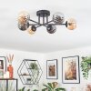 Chehalis ceiling light, globe light 55 cm Amber, Smoke-coloured, 6-light sources