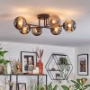 Chehalis ceiling light, globe light 55 cm Smoke-coloured, 6-light sources