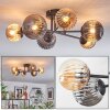Chehalis ceiling light, globe light 55 cm Amber, Smoke-coloured, 6-light sources