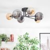 Chehalis ceiling light, globe light 55 cm Amber, Smoke-coloured, 6-light sources
