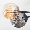 Chehalis ceiling light, globe light 55 cm Amber, Smoke-coloured, 6-light sources
