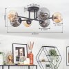 Chehalis ceiling light, globe light 55 cm Amber, Smoke-coloured, 6-light sources