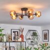 Chehalis ceiling light, globe light 55 cm Amber, 6-light sources