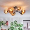 Chehalis ceiling light, globe light 60 cm Amber, 6-light sources