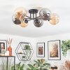 Chehalis ceiling light, globe light 62 cm Amber, Smoke-coloured, 6-light sources