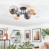 Chehalis ceiling light, globe light 62 cm Amber, clear, Smoke-coloured, 6-light sources