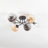 Chehalis ceiling light, globe light 62 cm Amber, clear, Smoke-coloured, 6-light sources