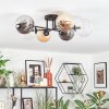 Chehalis ceiling light, globe light 62 cm Amber, clear, Smoke-coloured, 6-light sources