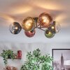 Chehalis ceiling light, globe light 62 cm blue, green, clear, coppery, 6-light sources