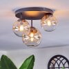 Chehalis ceiling light, globe light 30 cm Amber, clear, 3-light sources