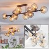 Ripoll ceiling light, globe light Amber, clear, Smoke-coloured, 10-light sources