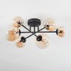 Chehalis ceiling light, globe light 62 cm Amber, clear, 6-light sources