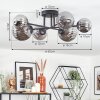 Chehalis ceiling light, globe light 62 cm Smoke-coloured, 6-light sources