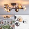 Chehalis ceiling light, globe light 51 cm Amber, clear, Smoke-coloured, 6-light sources