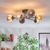 Chehalis ceiling light, globe light 51 cm Amber, clear, Smoke-coloured, 6-light sources