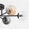 Chehalis ceiling light, globe light 51 cm Amber, clear, Smoke-coloured, 6-light sources