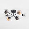 Chehalis ceiling light, globe light 51 cm Amber, clear, Smoke-coloured, 6-light sources
