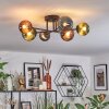 Chehalis ceiling light, globe light 55 cm blue, green, coppery, 6-light sources
