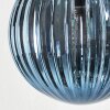 Chehalis ceiling light, globe light 55 cm blue, green, coppery, 6-light sources