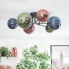 Chehalis ceiling light, globe light 60 cm blue, green, coppery, 6-light sources