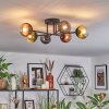 Chehalis ceiling light, globe light 51 cm blue, green, clear, coppery, 6-light sources